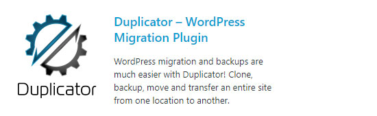 Duplicator Plugin