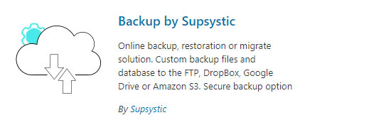 Supsystic Plugin for BackUping